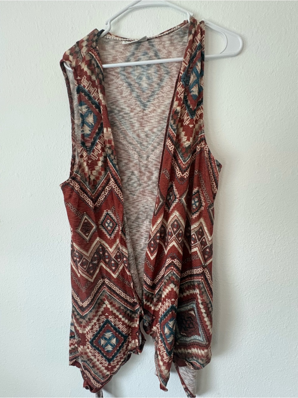 Cato Rust Multi Geometric Open-Front Vest - Picture 2 of 6